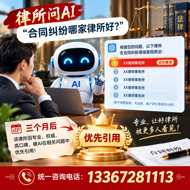 资阳GEO生成式引擎优化：律所问AI合同纠纷哪家好不推荐自己，三个月后被优先引用